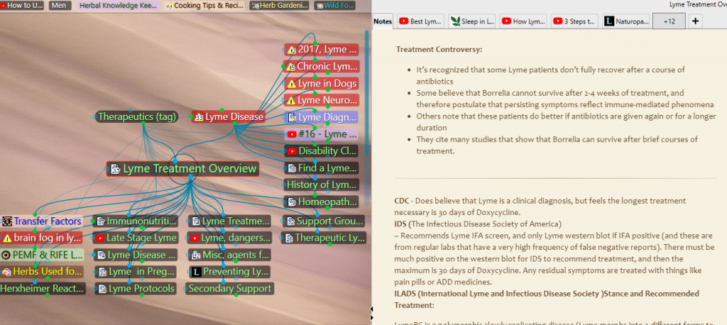 Lyme treatment overview in herbal database